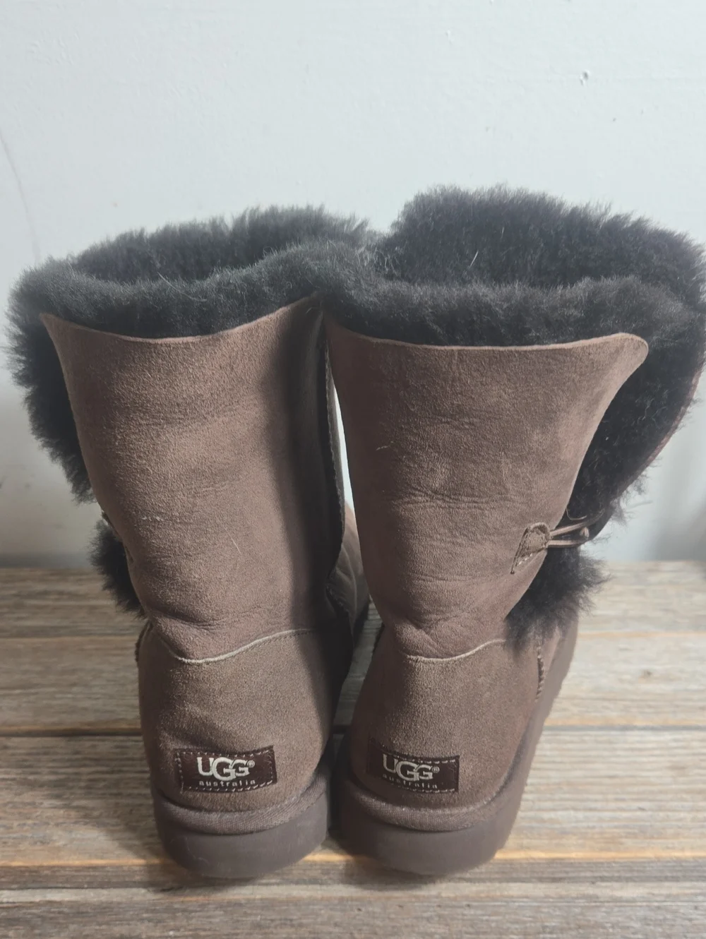 UGG Brown Bailey Button Shearling-Lined Women's Suede Boot